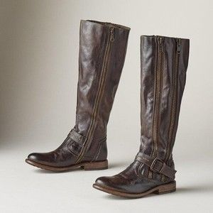 Bed Stu Womens Brown Leather Double  Zipper Tango  Tall  Boots Size 7